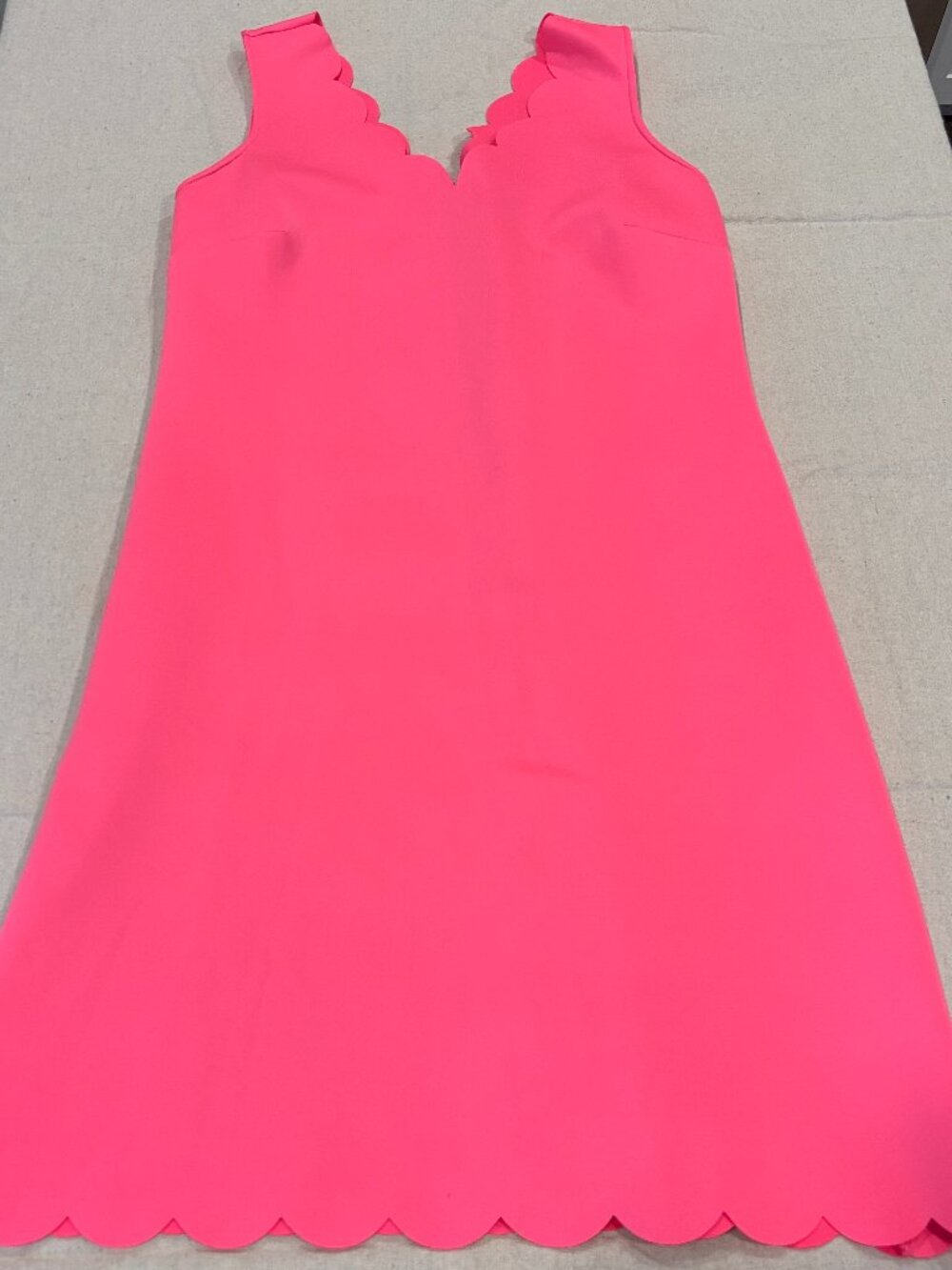 Lilly Pulitzer Dress Womens Medium Pink Scalloped Hem Sleeveless Dress